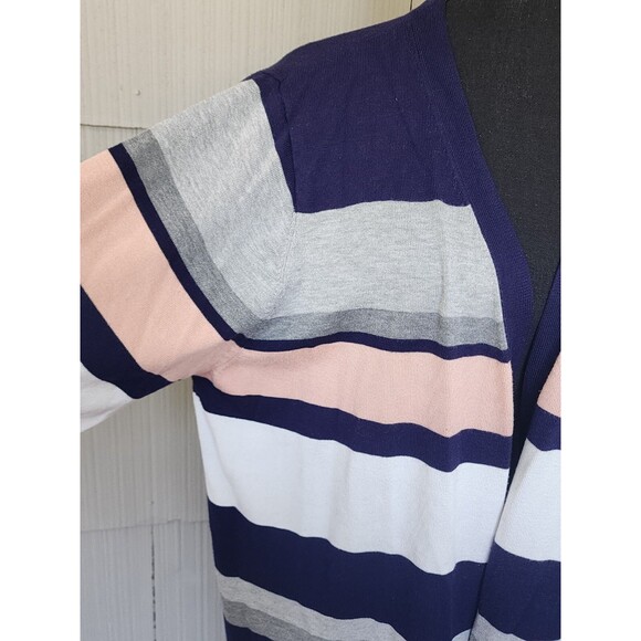 Liquid by Sioni Long Sweater Cardigan Striped Women's Size Extra Large 1X - Picture 2 of 4